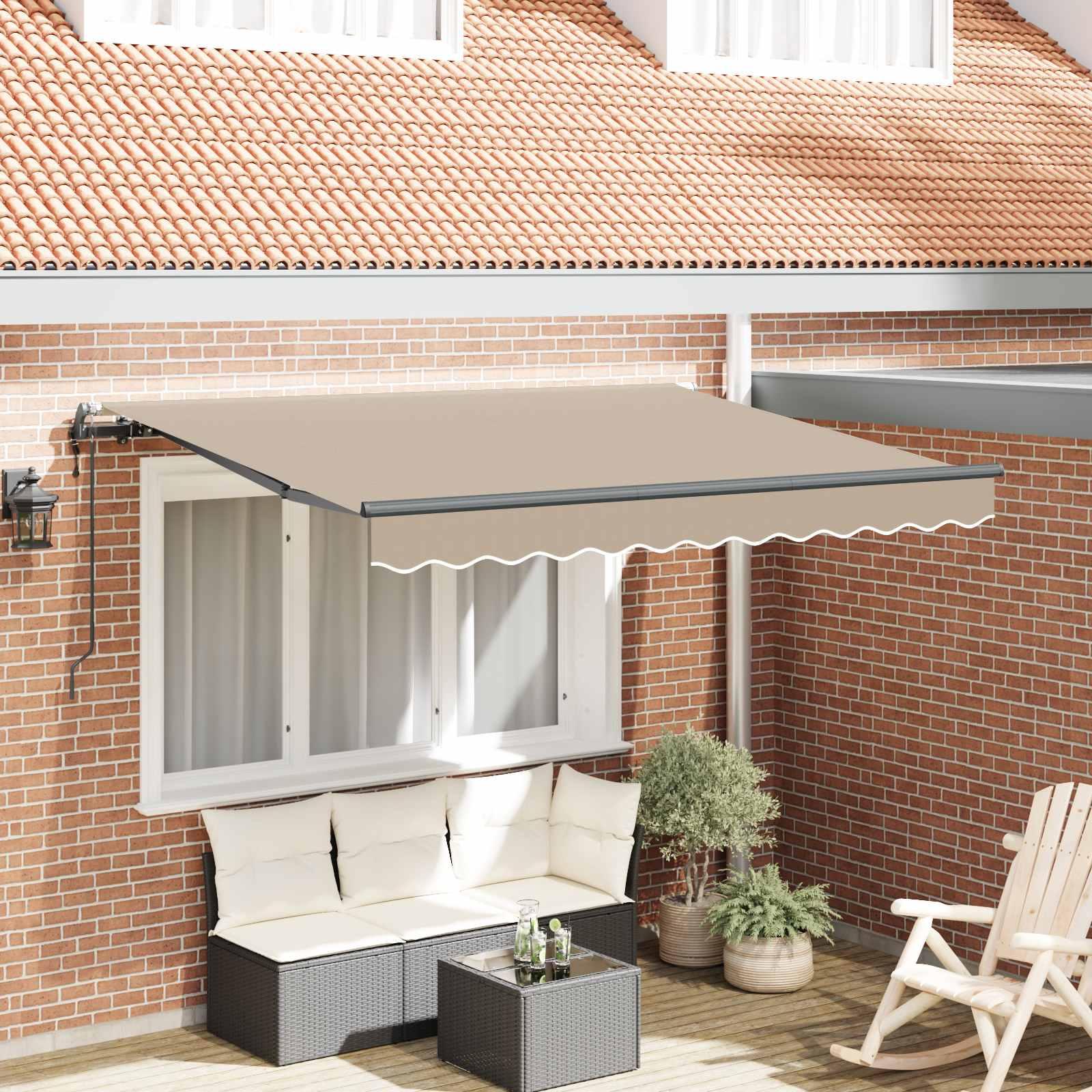 Udtrækkelig Markise Beige 350 x 200 cm Stof billede