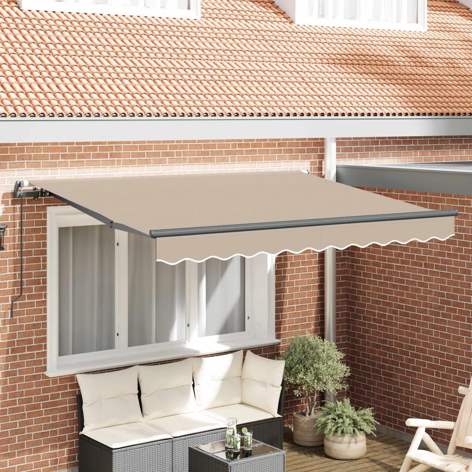 Udtrækkelig Markise Beige 350 x 200 cm Stof billede