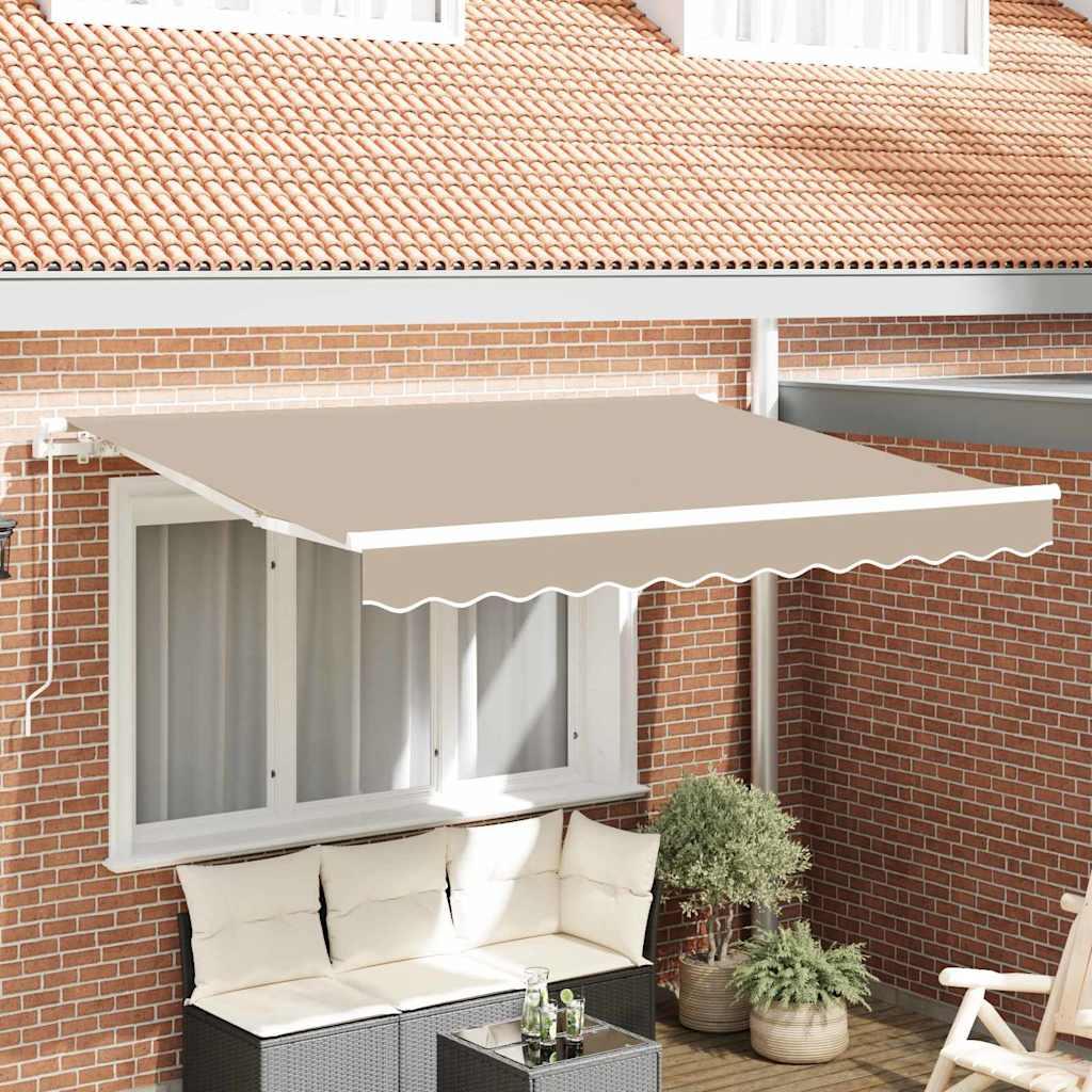 Udtrækkelig Markise Beige 350 x 200 cm Stof billede