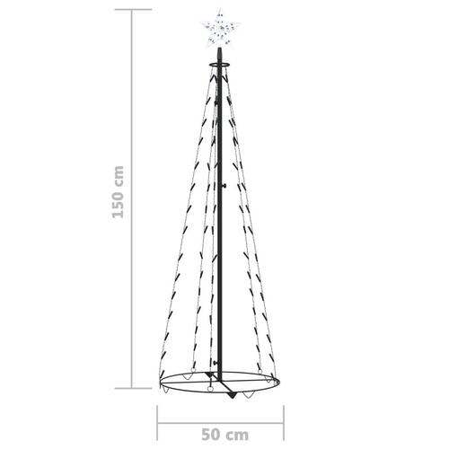 Kegleformet juletræ 84 LED'er 50x120 cm blåt lys