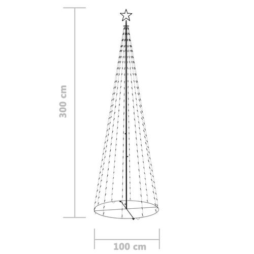 Lysende kegletræ 100x300 cm 330 LED'er koldt hvidt lys
