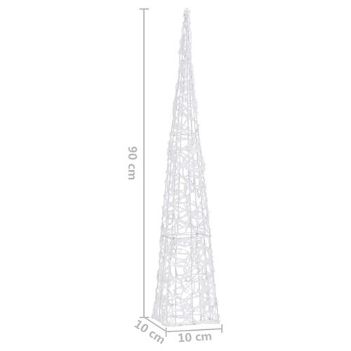 Dekorativ LED-lyskegle 90 cm akryl kold hvid