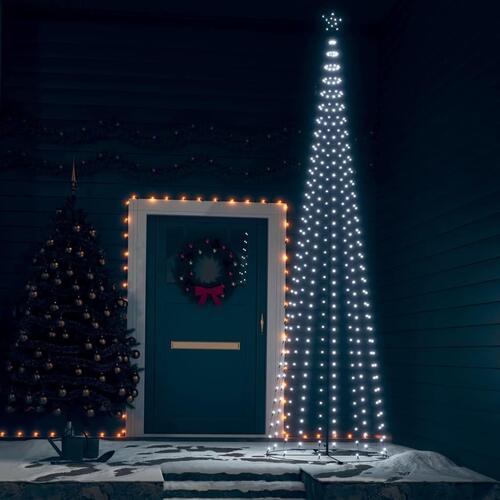 Lysende kegletræ 100x360 cm 400 LED'er koldt hvidt lys
