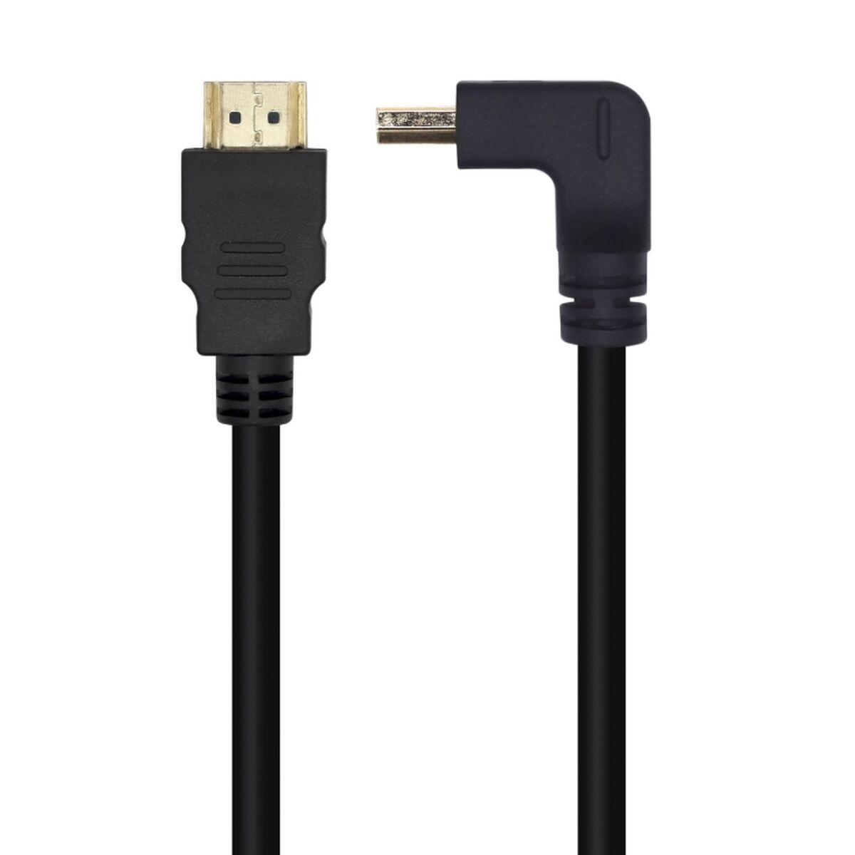 Aisens A120-0456 HDMI-kabel 1 m - vinkel/ret, fladt, 4K HDR billede