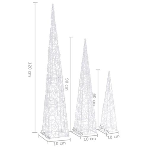 Dekorativt LED-lyskeglesæt 60/90/120 cm akryl flerfarvet