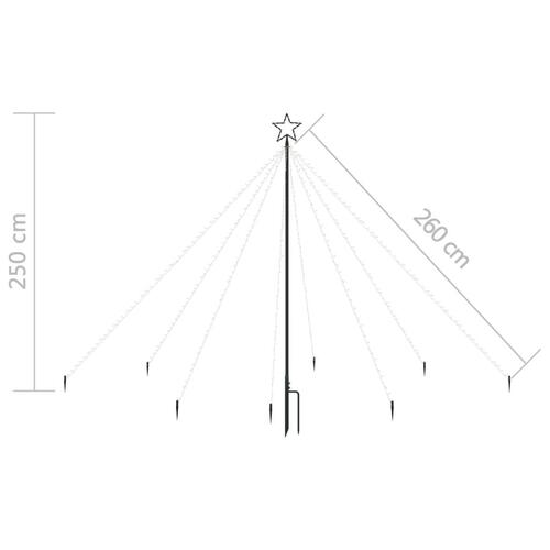 LED-juletræ 400 LED'er 2,5 m inde/ude blåt lys