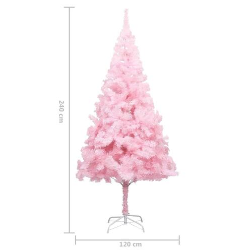 Kunstigt juletræ med juletræsfod 240 cm PVC pink