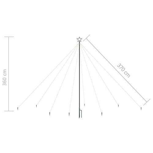 LED-juletræ 576 LED'er 3,6 m inde/ude blåt lys