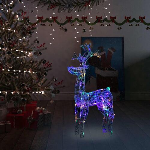 Juledekoration rensdyr 90 LED-lys 60x16x100 cm akryl