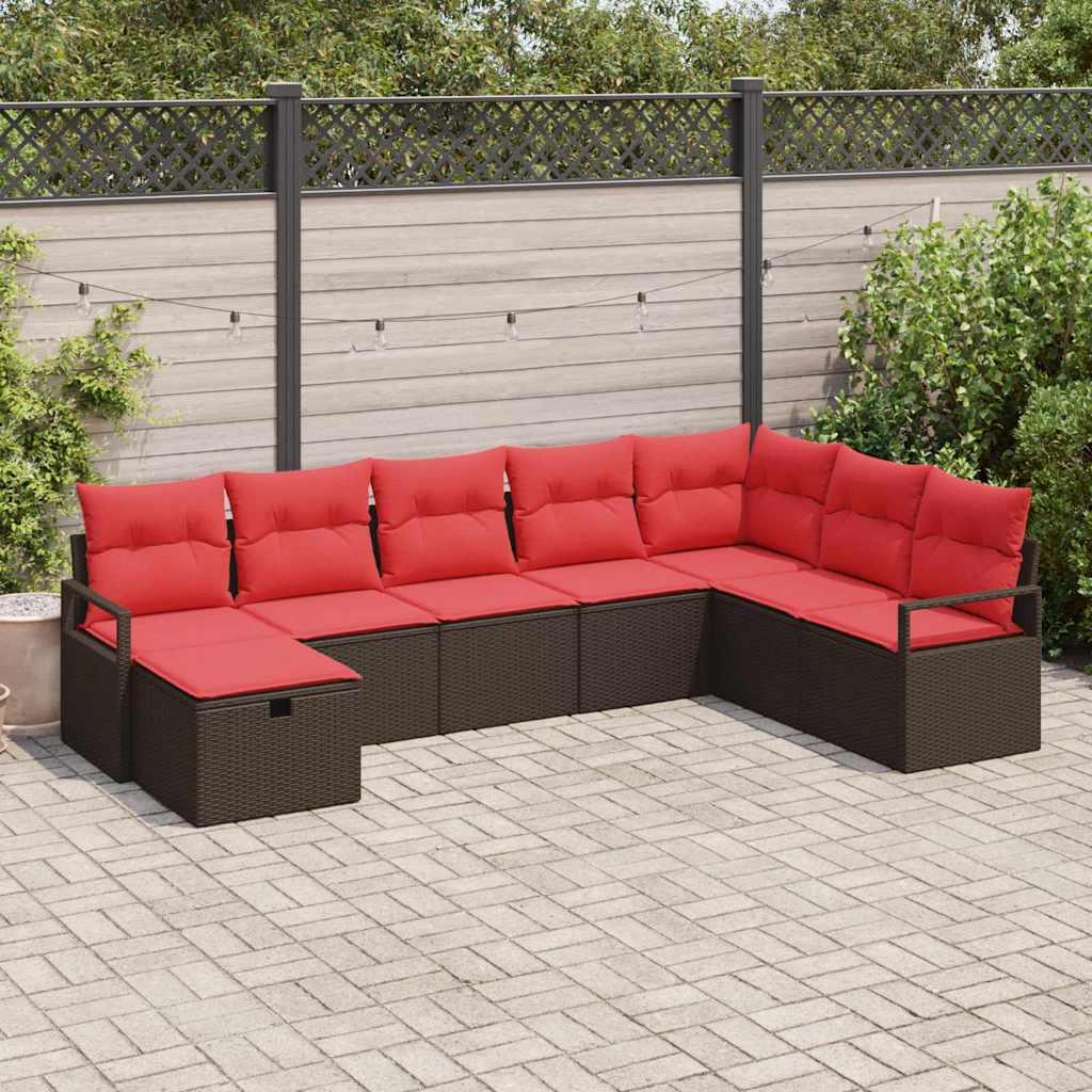 Sofa Sæt med pude med opbevaring Brun polyrattan billede