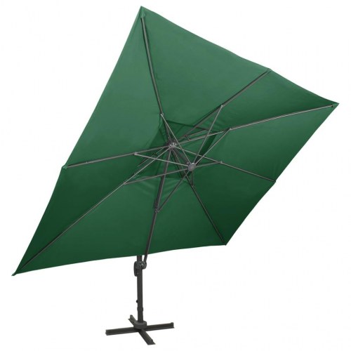 Hængeparasol med dobbelt top 400 × 300 cm - grøn
