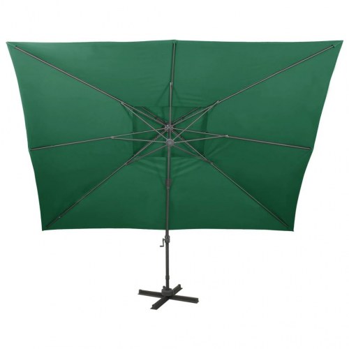 Hængeparasol med dobbelt top 400 × 300 cm - grøn