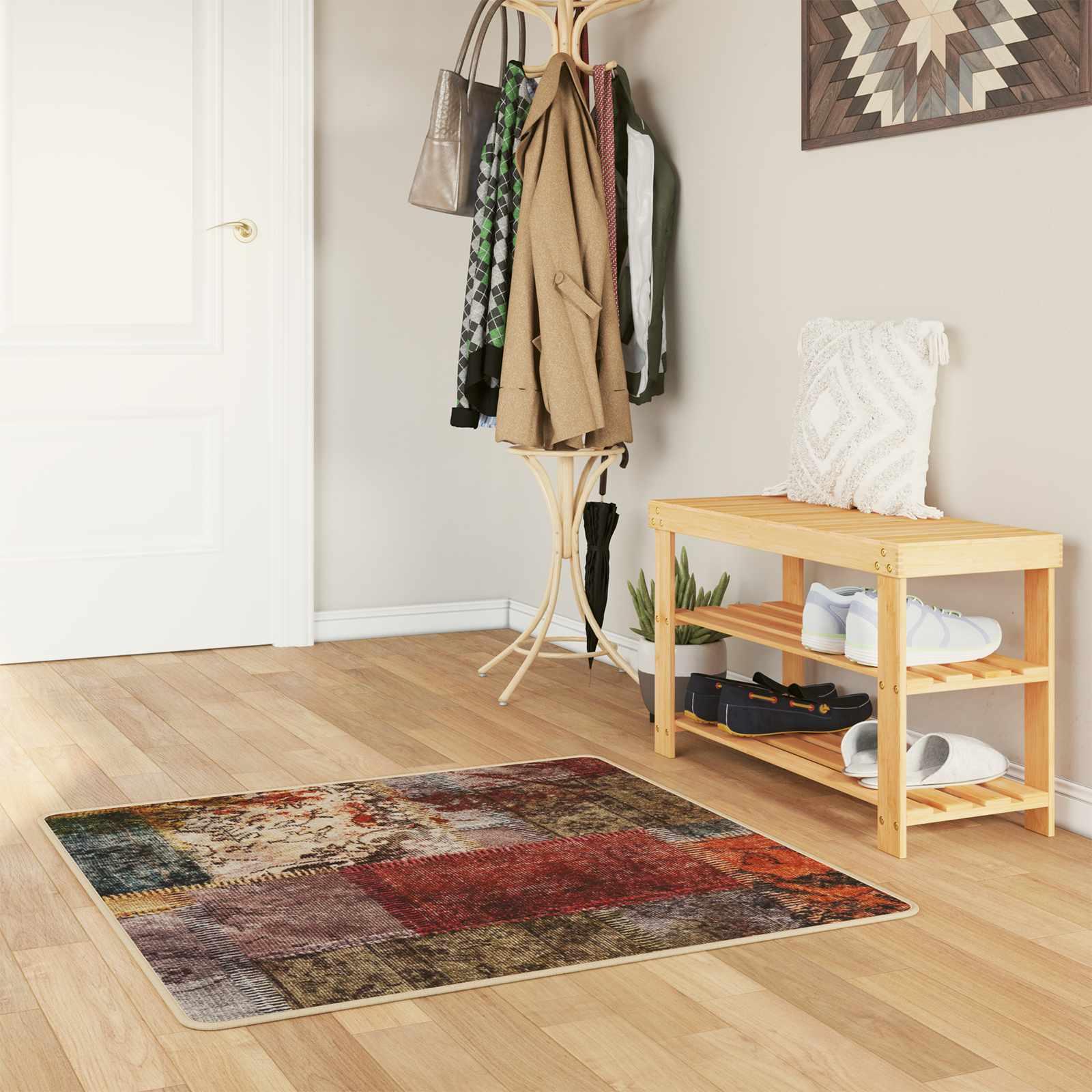 Tæppe Runner MARSA Flerfarvet 100 x 100 cm Polyester og PVC billede