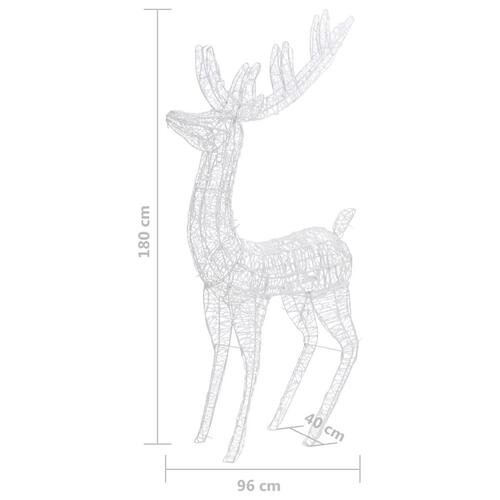 Julerensdyr XXL 180 cm 250 LED'er akryl kold hvid