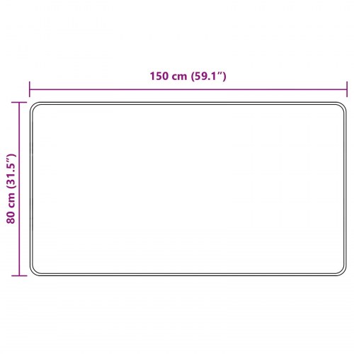 Tæppe løber MARSA - grå 80 × 150 cm, polyester med skridsikker PVC-bagside