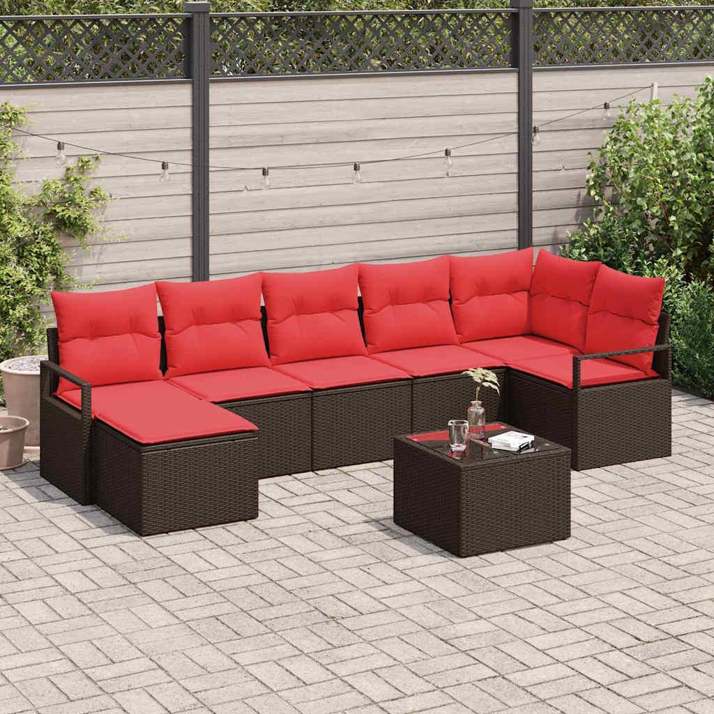 Sofa Sæt 8 stk Brun polyrattan billede