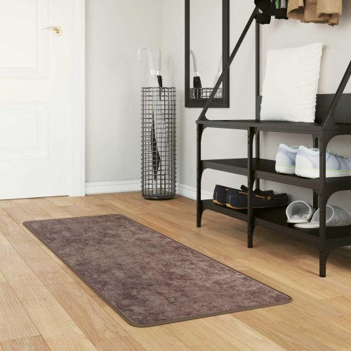 Løber tæppe - grå 50 × 200 cm i polyester med skridsikker PVC-bagside