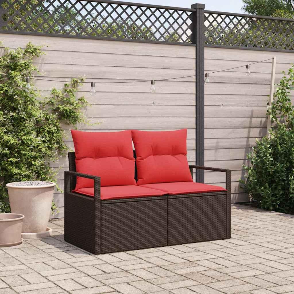 Havemøbelsofa med pude 120 x 62 x 69 cm polyrattan billede