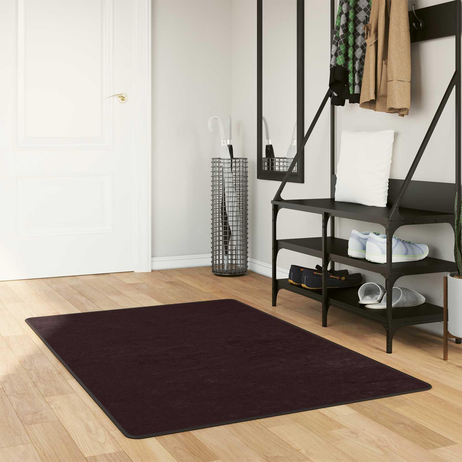 Tæppe Runner MARSA Antracit 200 x 100 cm Polyester og PVC billede