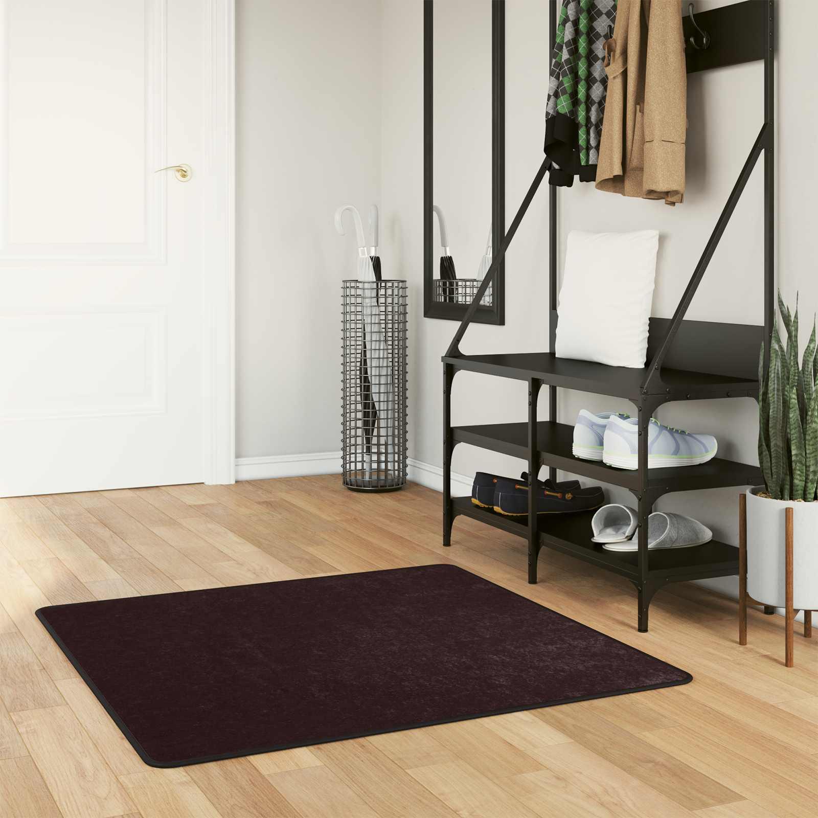Tæppe Runner MARSA Antracit 100 x 100 cm Polyester og PVC billede