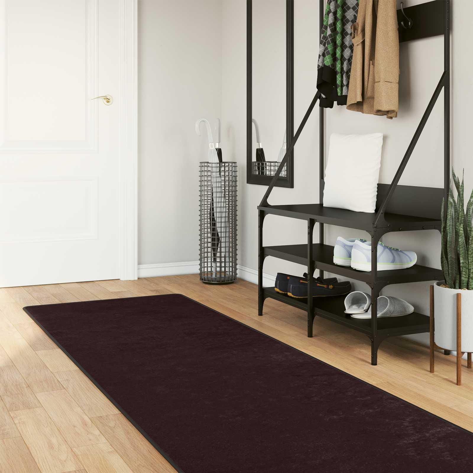 Tæppe Runner MARSA Antracit 350 x 80 cm Polyester og PVC billede