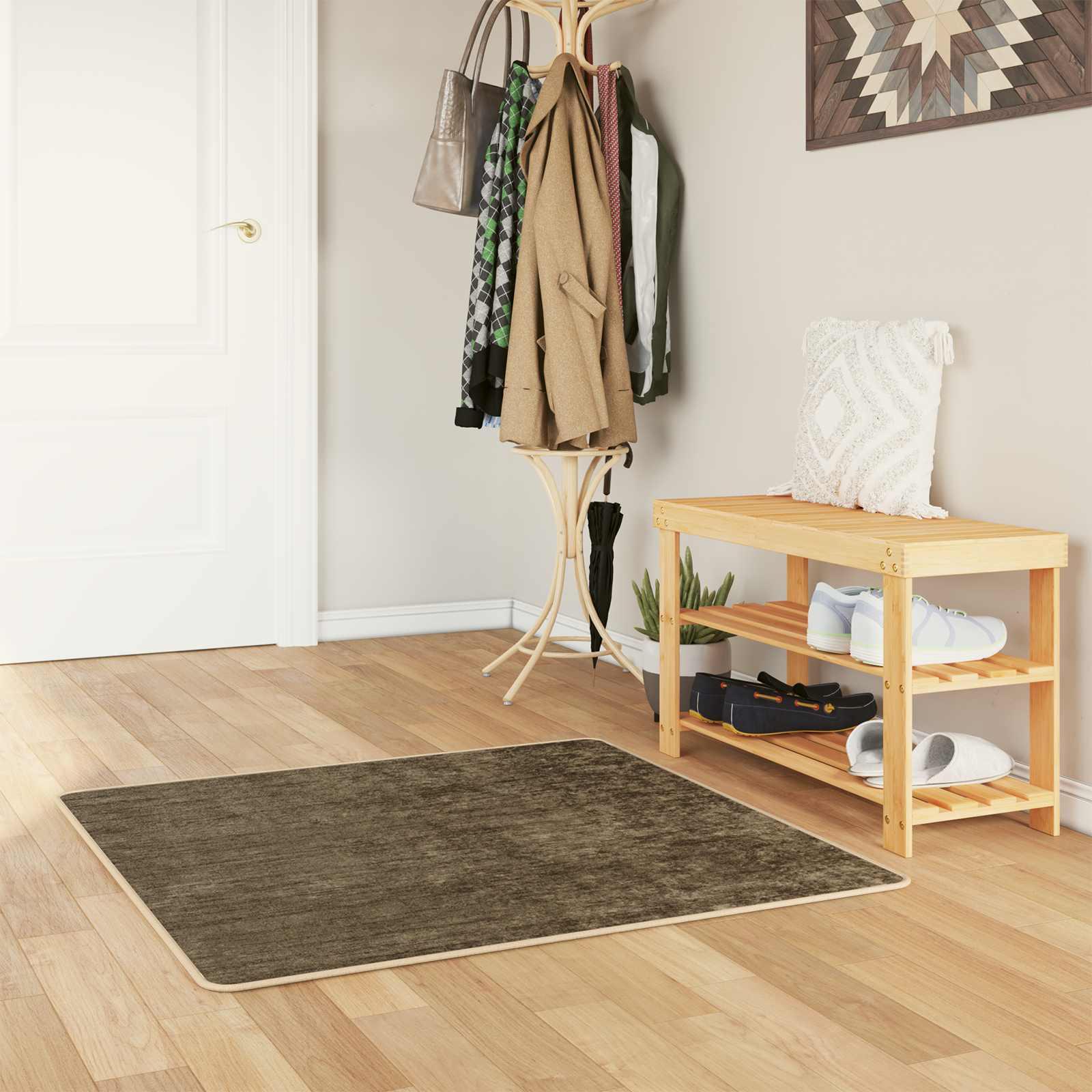 Tæppe Runner MARSA Skovgrøn 100 x 100 cm Polyester og PVC billede