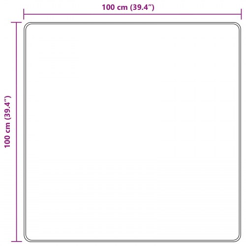 Tæppe runner MARSA - skovgrøn 100 × 100 cm, polyester med skridsikker PVC-bagside
