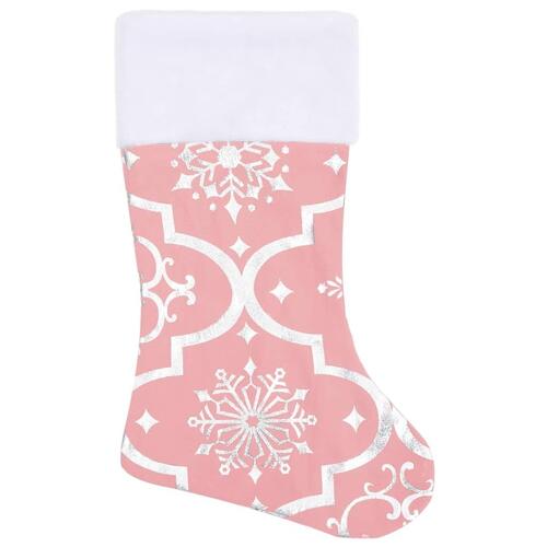 Luksuriøs skjuler til juletræsfod med julesok 90 cm stof pink
