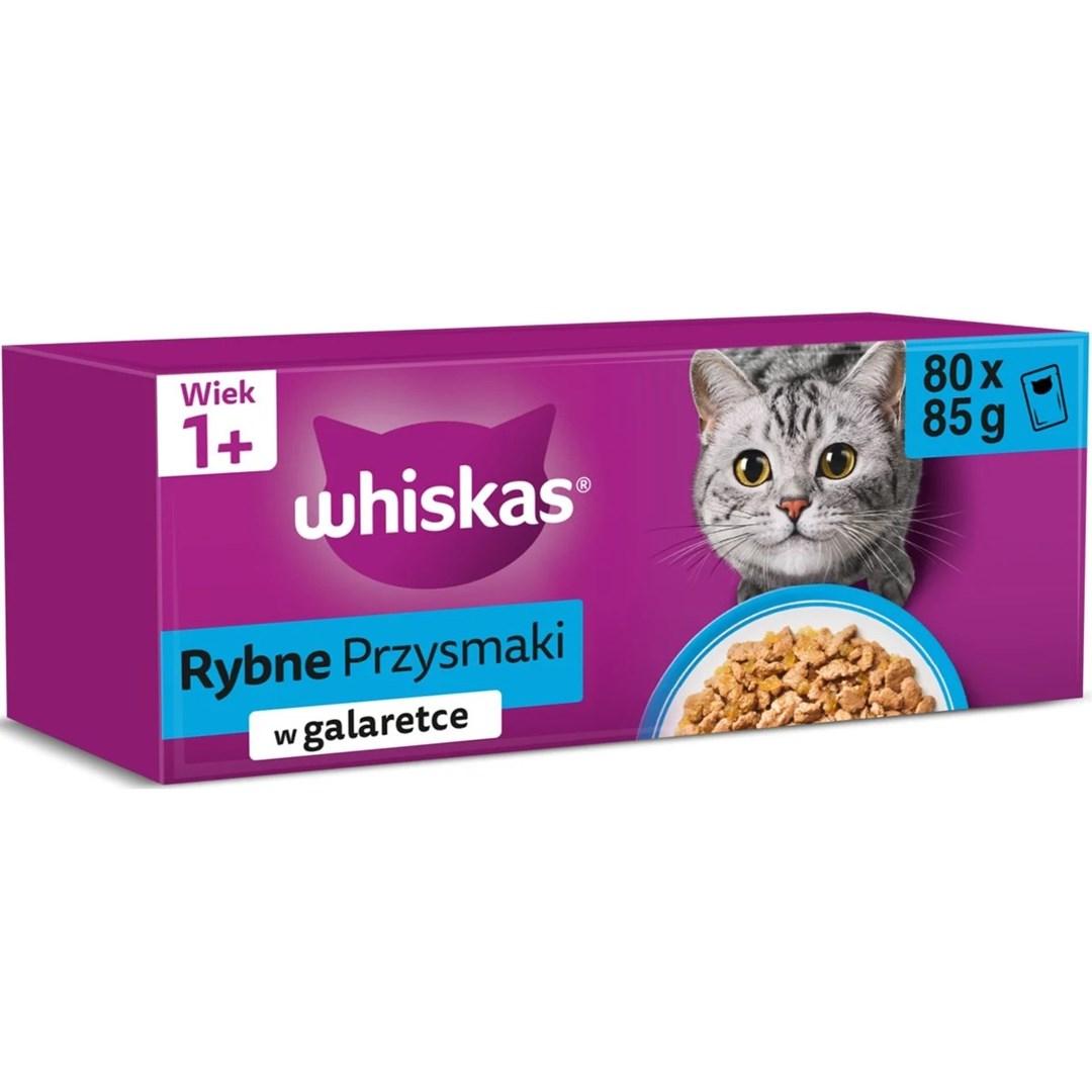 Whiskas Fiskedelikatesser i gelé – vådfoder til kat – 80 x 85 g billede