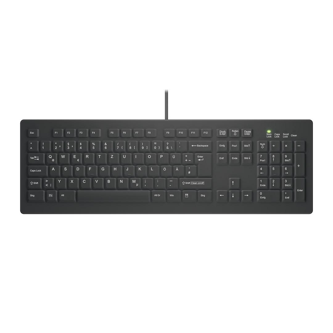 Cherry Active Key ClassicClean medicinsk tastatur med aftageligt cover - fuld størrelse, kablet, sort (DE) C8100 billede