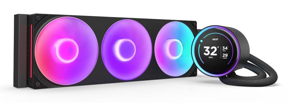 NZXT Kraken Elite 420 RGB – AIO vandkøler til processor, 3×140 mm, sort