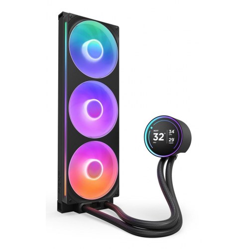 NZXT Kraken Elite 420 RGB – AIO vandkøler til processor, 3×140 mm, sort