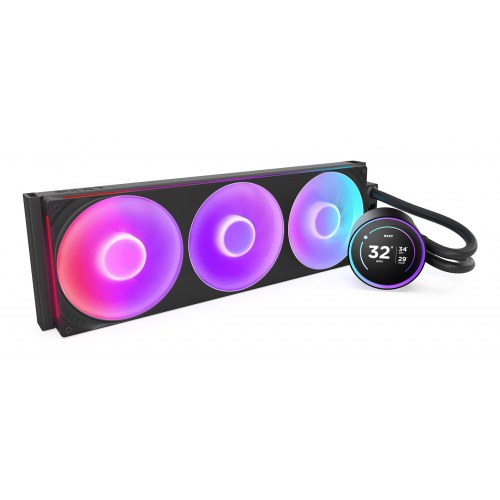NZXT Kraken Elite 420 RGB – AIO vandkøler til processor, 3×140 mm, sort