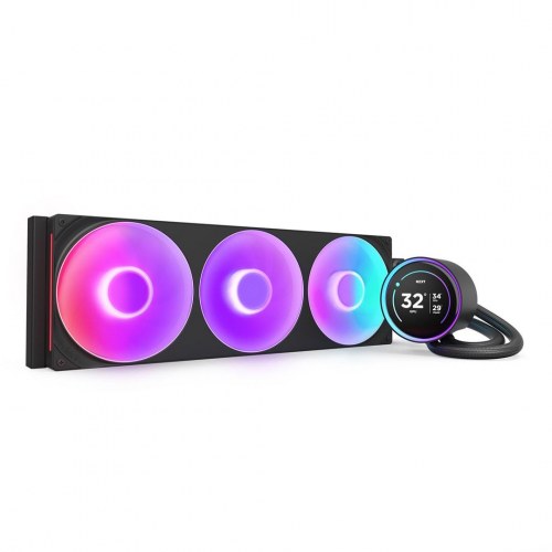 NZXT Kraken Elite 420 RGB – AIO vandkøler til processor, 3×140 mm, sort