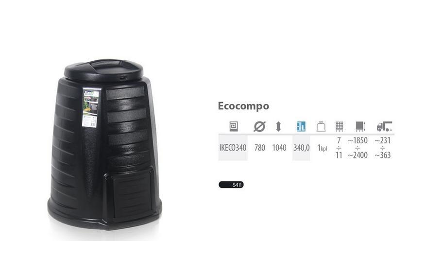 Prosperplast Ecocompo kompostbeholder 340 l - sort billede