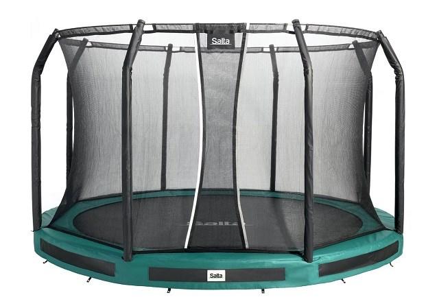 Salta Premium Ground Combo 396 cm - grøn rund trampolin med sikkerhedsnet billede