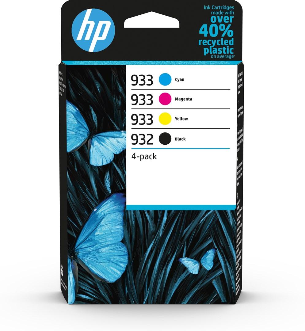 HP 932/933 blækpatroner - sort + cyan/magenta/gul, 4-pak