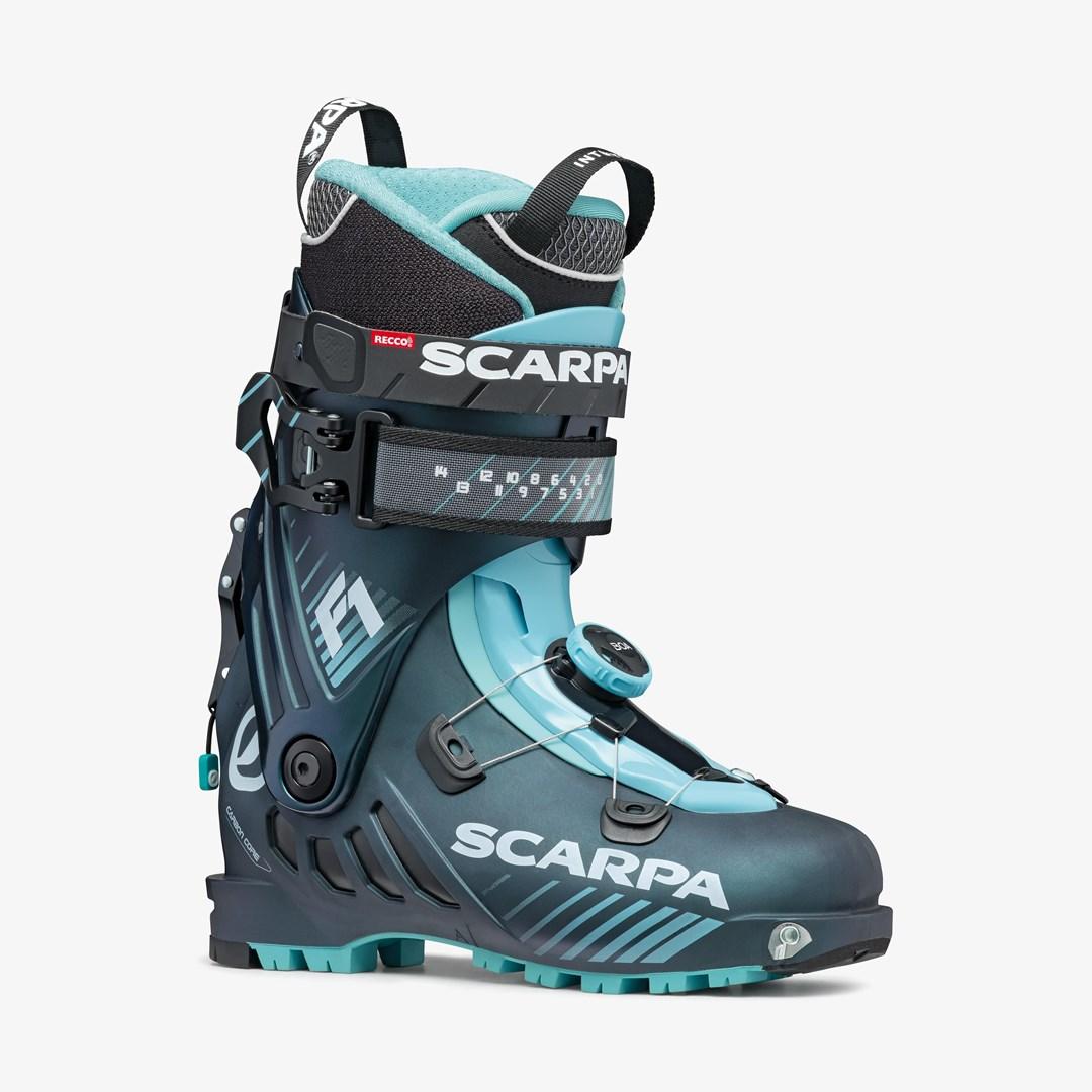 Scarpa F1 Woman skistøvle - 230 - antracit/aqua - TLT 6 mm billede