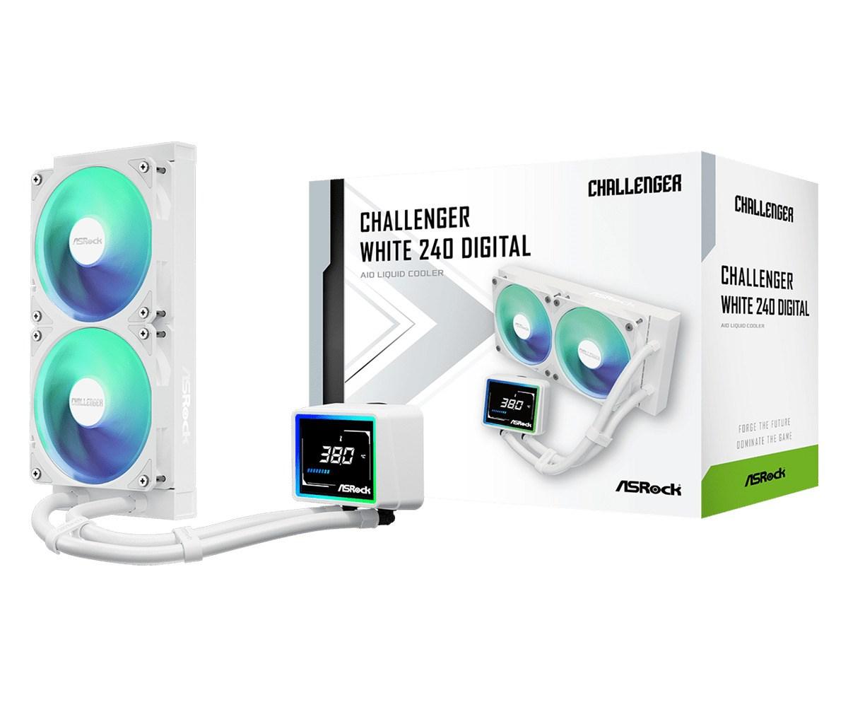Asrock Challenger 240 Digital ARGB kølesystem 1-pack Hvid 120 mm