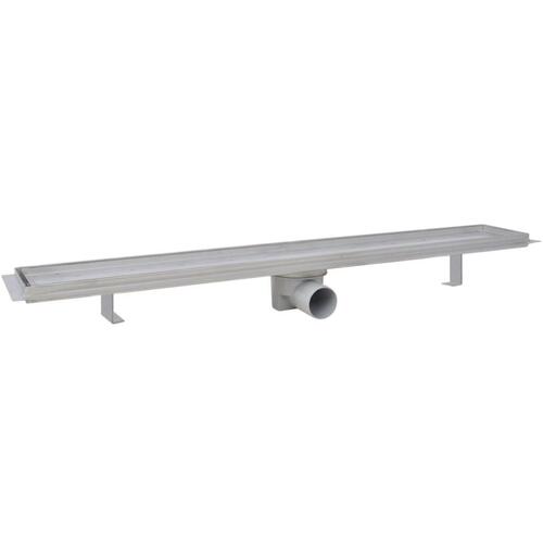 Lineært bruseafløb 2 stk. 830 x 140 mm rustfrit stål