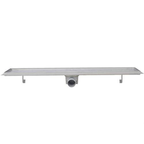 Lineært bruseafløb 2 stk. 830 x 140 mm rustfrit stål