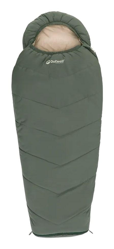 Outwell børnesovepose - Mummy, 2-sæson, polyester, grøn