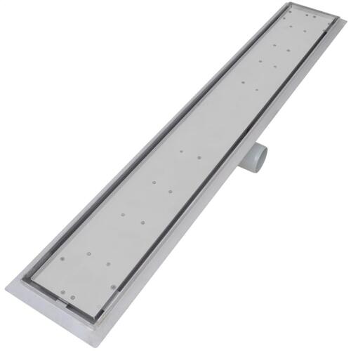 Lineært bruseafløb 2 stk. 830 x 140 mm rustfrit stål