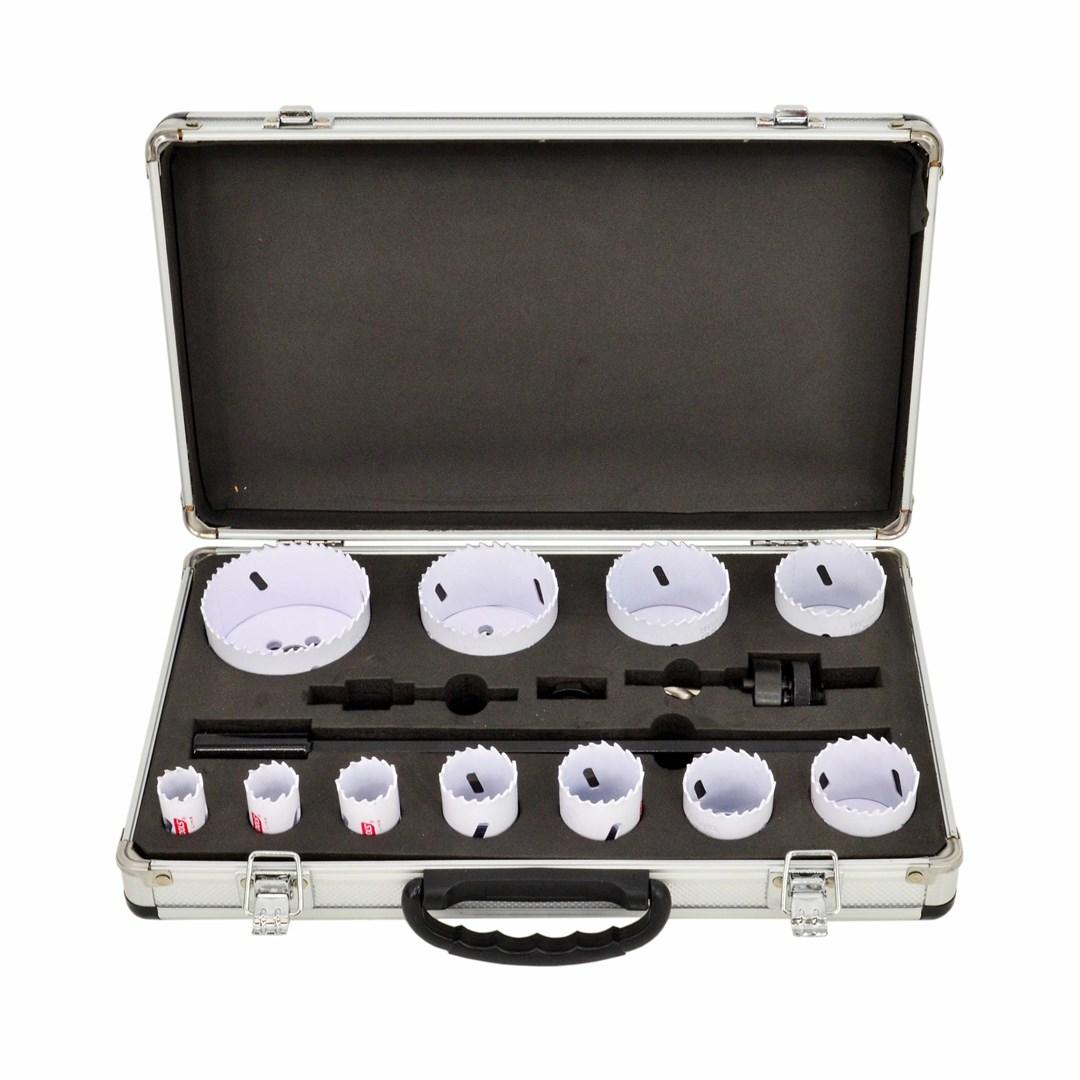 AWTOOLS bimetal hulsavssæt 19-76 mm - 15 dele i metal-kuffert (Black Line) billede