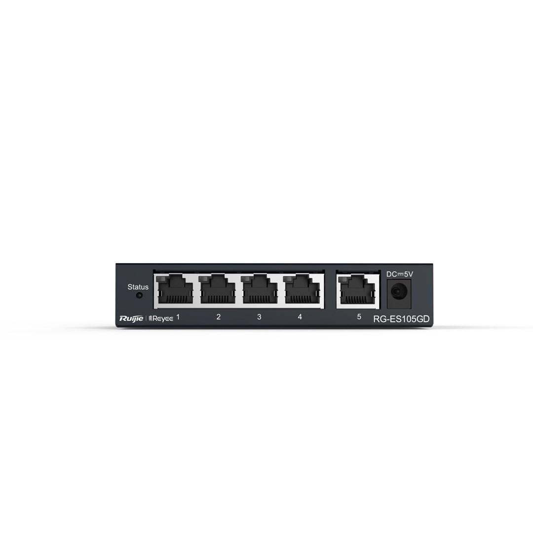 Ruijie RG-ES105GD uadministreret gigabit switch - 5 porte, sort billede