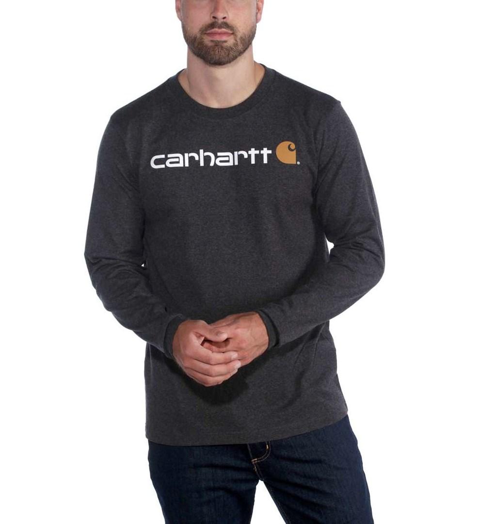 Carhartt langærmet logo sweatshirt - carbon