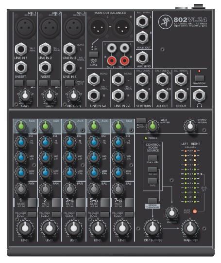 Mackie 802VLZ4 - 8‑kanals lydmixer, 20-20.000 Hz billede
