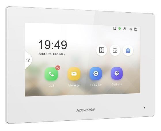 Hikvision Pro Series DS-KH6320-WTE2-W videointercom 7" - hvid billede