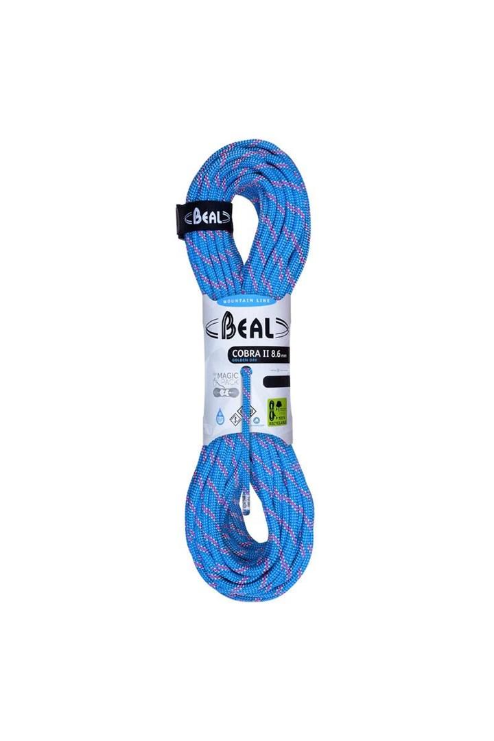 Beal Cobra II Unicore klatrereb 8,6 mm 70 m - Golden Dry, blå billede
