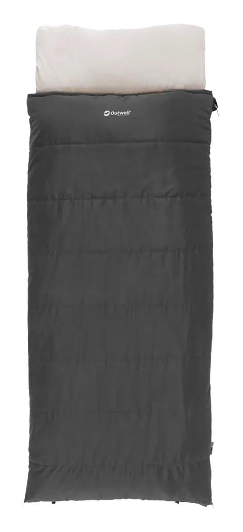 Outwell Contour Prime rektangulær sovepose - polyester, mørkegrå, venstre lynlås